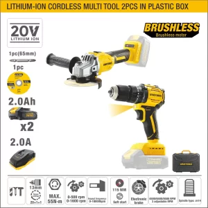 UYUS  KIT INALAMBRICO TALADRO DE IMPACTO DE 55NM Y AMOLADORA ANGULAR DE 115
