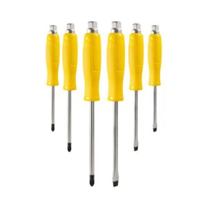 JUEGO DE 6 PCS DE DESTORNILLADORES PARA RACHA – 5X75MM,6X100MM,8X150MM,PH1X75MM,PH2X100MM,PH3X150MM