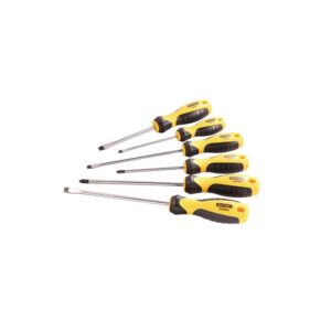 JUEGO DE 6 PCS DE DESTORNILLADORES MIXTO CON MANGO TPR (PUNTA IMANTADA) – 1.2X6.5X150MM,1.2X6.5X100MM,1.0X5.5X150MM,0.8X4X100MM,PH2X150MM,PH1X100MM