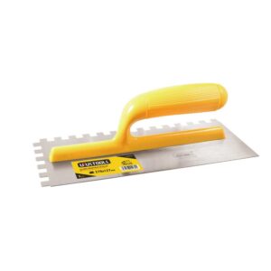 PALETA DENTADA DE ACERO INOXIDABLE PARA ENLUCIDO CON MANGO PLÁSTICO – 279X127MM